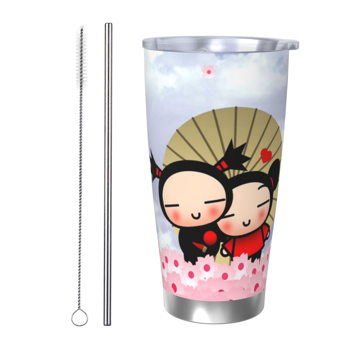 Vacuum Insulated Flask - Cute Cartoon Pucca 20oz Stainless Steel