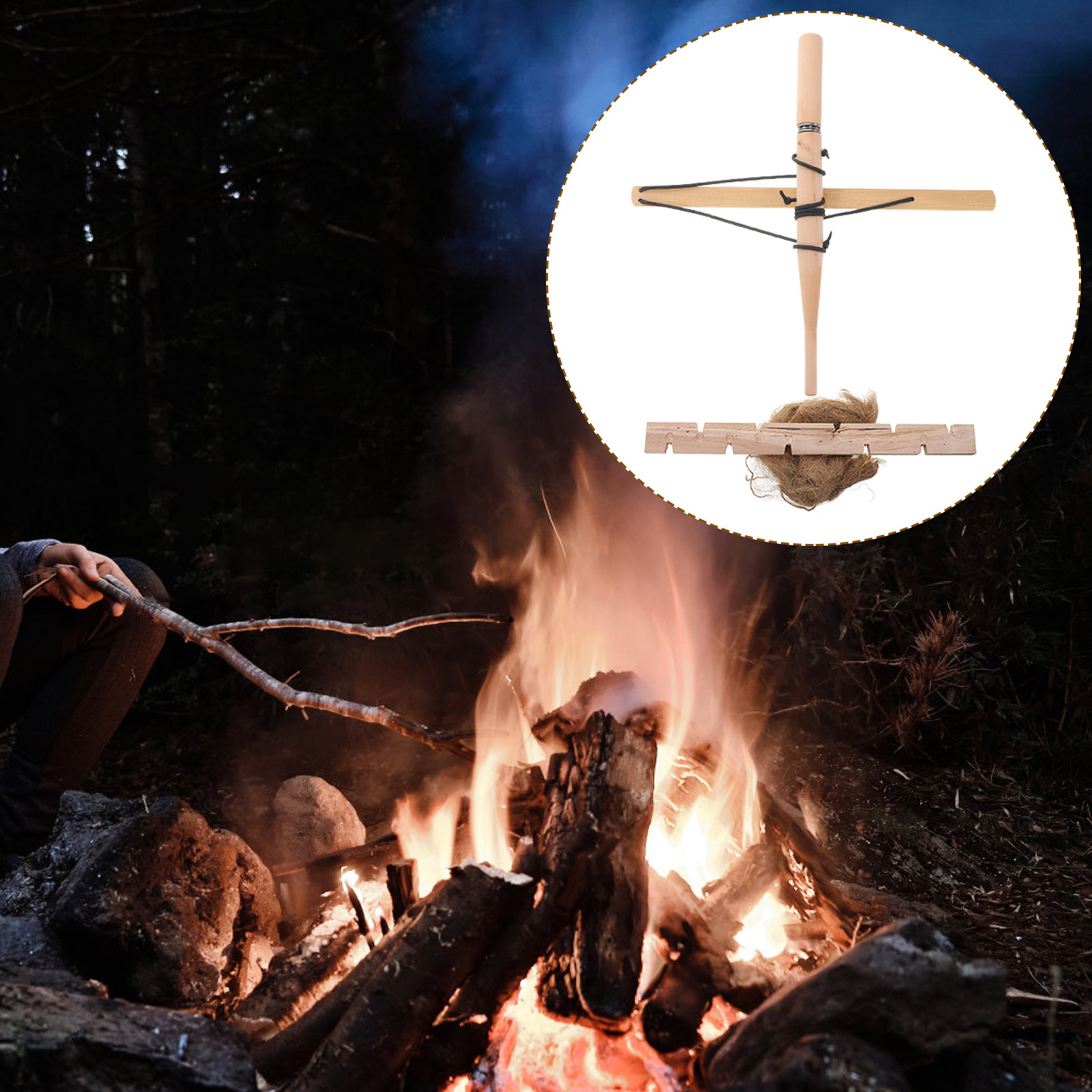 Outdoor Camping Toys - Primitive Fire Starters Bow Drill Outdoor