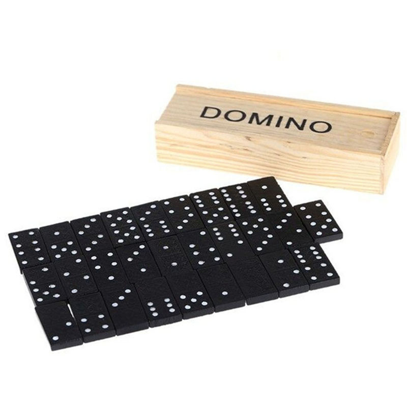 Outdoor Camping Toys - 28pcs/Set Wooden Domino Board Games Table