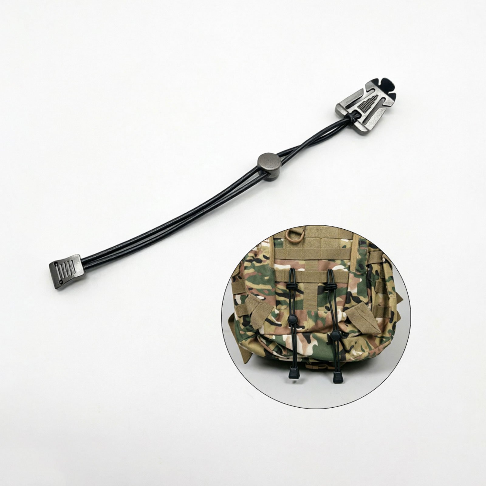 Outdoor Camping Equipment - Flashlight Clip Outdoor Backpack Elastic Rope