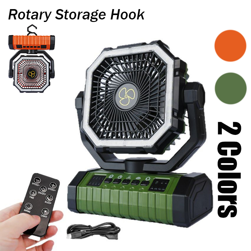Outdoor Camping Ventilator - 20000mAh Rechargeable Camping Fan Portable Battery