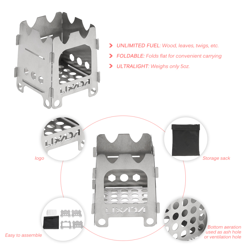 Lixada Titanium/Stainless stee - Outdoor Camping Stove Wood review and price