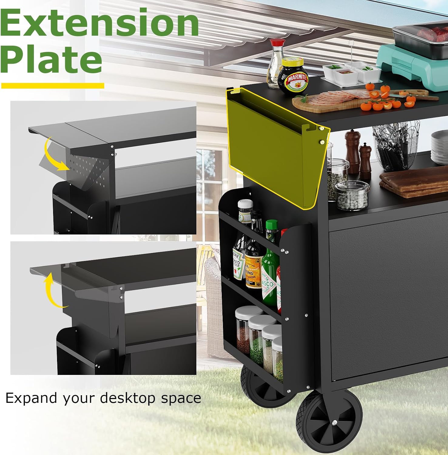 Outdoor Grill Cart Table With  - Outdoor Camping Table review and price