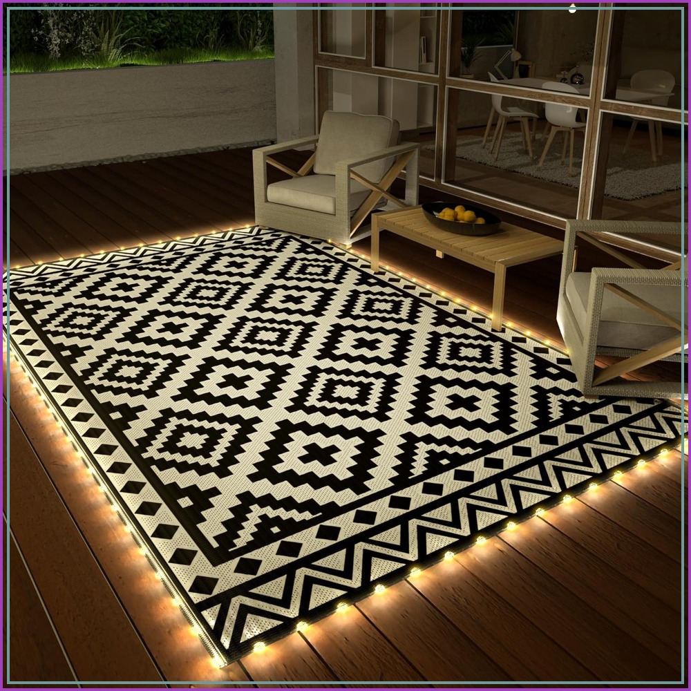 5' X 8' Outdoor Rug With LED S - Outdoor Camping Rug With Led Lights review and price