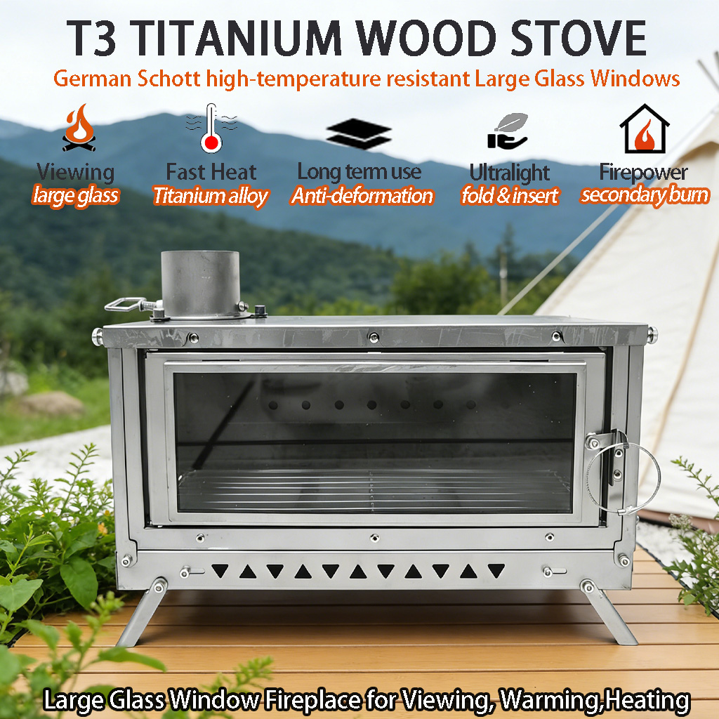 DANCHEL T3 Titanium Tent Stove - Outdoor Camping Fireplace review and price