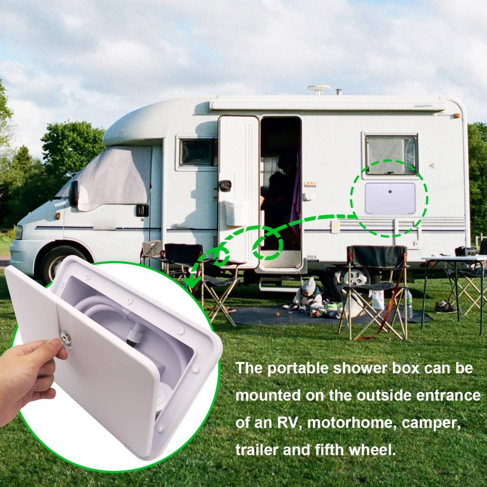 RV Exterior Shower Box Compact - Outdoor Camping Set review and price