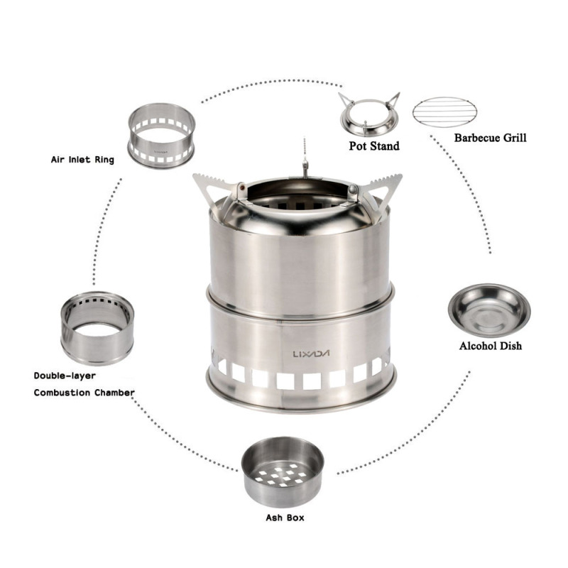 Lixada Stainless Steel Wood St - Outdoor Camping Stove Wood review and price
