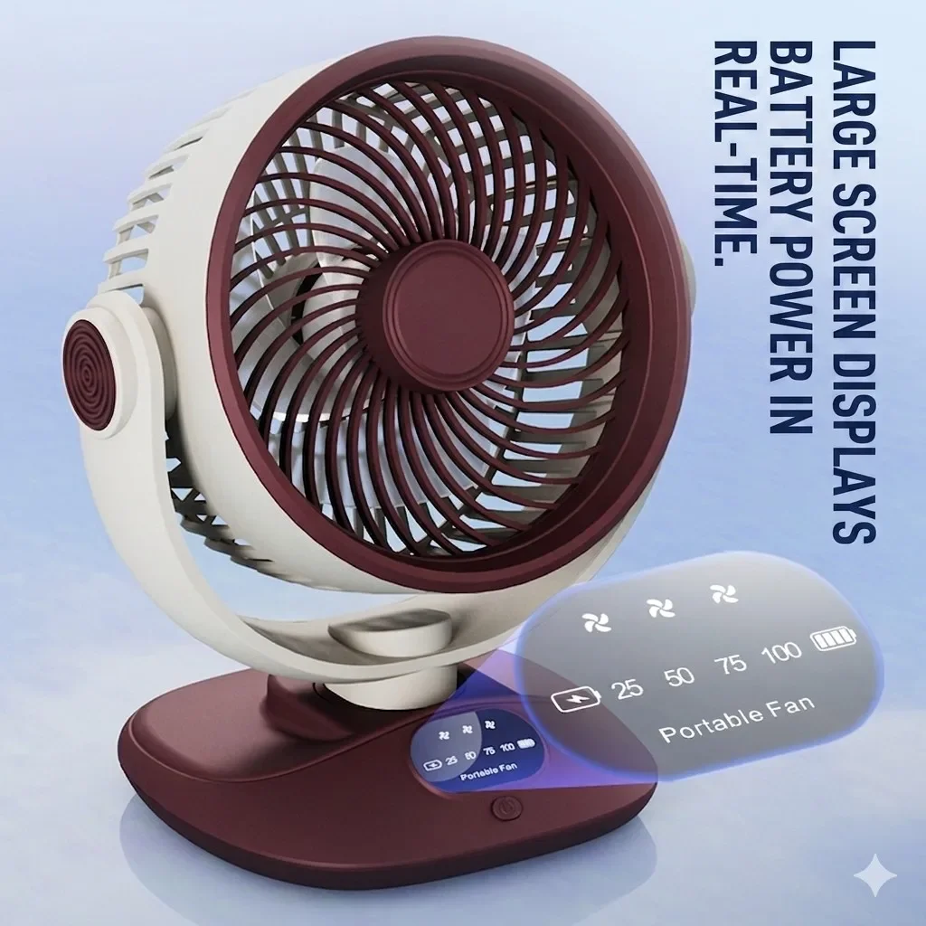 Desktop Fan Rechargeable Turbo - Outdoor Camping Ventilator review and price
