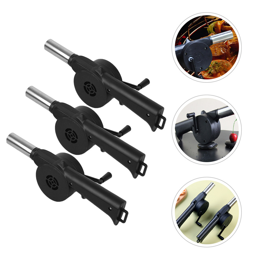3Pcs Hand Crank Blower Manual  - Outdoor Camping Fireplace review and price
